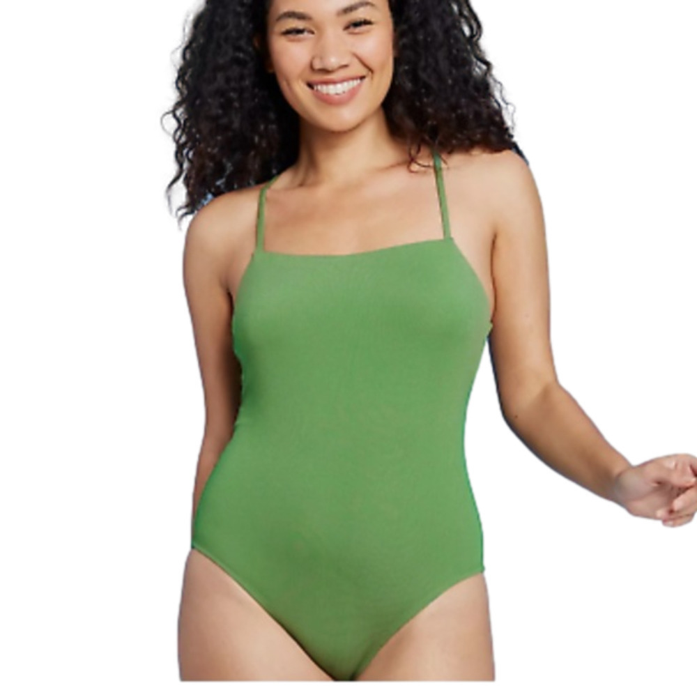 𝅺sea Angel Women's Square Neck Textured One Piece Swimsuit Ivy Size Small nwt